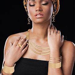 Alloy Chocker Necklaces & Spiral Dangle Stud Earrings & Stainless Steel Open Cuff Rings&nbsp;SJEW-AN0001-50