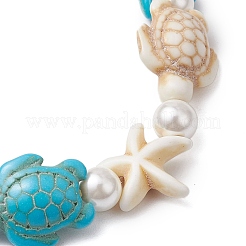Synthetic Turquoise Beaded Stretch Bracelets for Women&nbsp;BJEW-JB11122