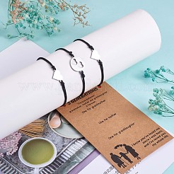 3Pcs 3 Style 430 Stainless Steel Heart Link Bracelets Set&nbsp;JB721A
