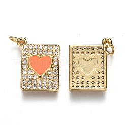 Brass Micro Pave Clear Cubic Zirconia Pendants&nbsp;ZIRC-B002-30G-I