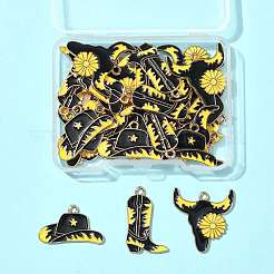 30Pcs 3 Styles Western Cowboy Theme Alloy Enamel Pendants&nbsp;ENAM-FS0003-89