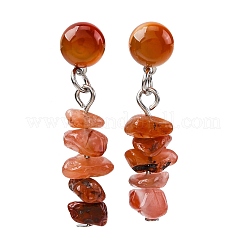 Natural Carnelian Dangle Stud Earrings&nbsp;EJEW-JE06371-04