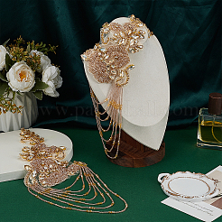 1 Pair PET Flower with Glass Beaded Tassel Epaulettes&nbsp;FIND-FG0005-05
