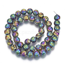 Electroplated Natural Lava Rock Beads Strands&nbsp;G-S352-30A-M