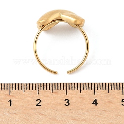 Ocean Themes 304 Stainless Steel Open Cuff Rings for Women&nbsp;RJEW-K293-02D-G