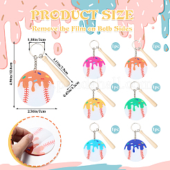6Pcs 6 Colors Acrylic Keychains&nbsp;KEYC-SZ0001-31