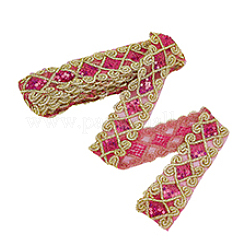 10 Yards Polyester Ribbon with Paillettes&nbsp;OCOR-WH0082-202A