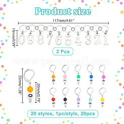 DIY Number 0~9 Knitting Tool Sets&nbsp;HJEW-UN00031