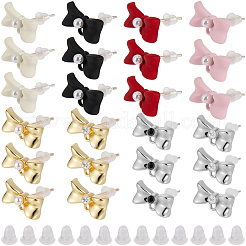 32Pcs 8 Styles Spray Paint Alloy Stud Earring Findings&nbsp;FIND-SP0003-19