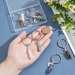 Wire Wrapped Gemstone Bullet Pendant Keychains&nbsp;KEYC-AB00075