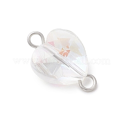 Faceted Clear Glass Connector Charms&nbsp;PALLOY-JF04115-02