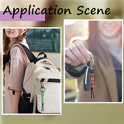 7Pcs 7 Colors Wooden Keychain&nbsp;KEYC-SP0001-08