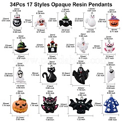 34Pcs 17 Styles Opaque Resin Pendants&nbsp;RESI-CJ0003-05