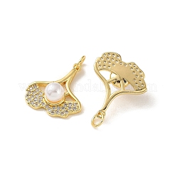 Brass Micro Pave Clear Cubic Zirconia Charms&nbsp;KK-P351-03A-G