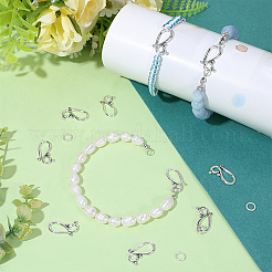 100Pcs Tibetan Style Hook and Eye Clasps&nbsp;FIND-PH0060-09AS