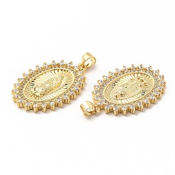 Rack Plating Brass Micro Pave Cubic Zirconia Charms&nbsp;KK-G456-06G