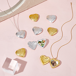 12Pcs 2 Colors Brass Locket Pendants&nbsp;KK-GA0001-83