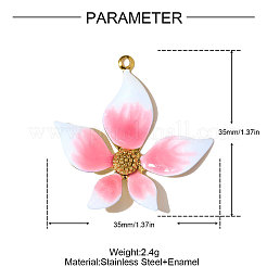304 Stainless Steel Enamel Pendants&nbsp;STAS-OY010-54G