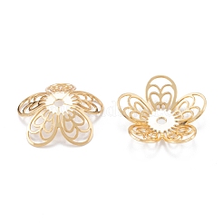 Brass 5-Petal Bead Caps&nbsp;KK-K251-08G