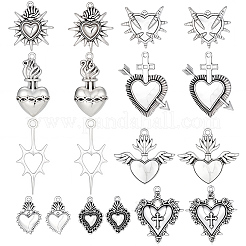36Pcs 9 Styles Tibetan Style Alloy Pendants&nbsp;FIND-SC0021-23