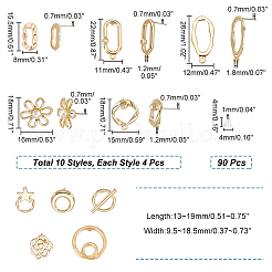 40Pcs 10 Style  Alloy Stud Earring Findings&nbsp;FIND-PH0008-36