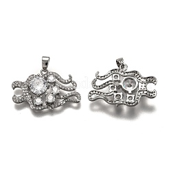 Brass Clear Cubic Zirconia Constellation Charms&nbsp;KK-J278-33P-B