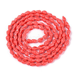 Spray Painted Natural Spiral Shell Beads Strands&nbsp;X1-BSHE-G039-08F