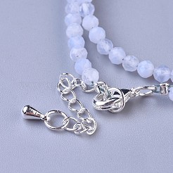 Natural Blue Lace Agate Beaded Necklaces&nbsp;X-NJEW-K114-B-A08