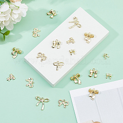 48Pcs 8 Styles Bowknot Alloy Pendants&nbsp;FIND-DC0007-72C
