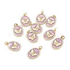 Brass Micro Pave Clear Cubic Zirconia Pendants&nbsp;ZIRC-A020-02G