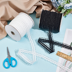 30 Yards Chinlon Pleated Flower Ribbon&nbsp;OCOR-WH0046-73A