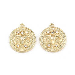 Brass Micro Pave Clear Cubic Zirconia Pendants&nbsp;CU-CBA764E-04-G