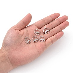 Non-Tarnish 201 Stainless Steel Laser Cut Pendants&nbsp;STAS-S105-T901-1