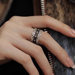 Alloy Micro Pave Cubic Zirconia Cuff Rings&nbsp;FS-WG8F0AC-01
