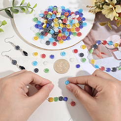 180Pcs Flat Round Handmade Millefiori Glass Beads&nbsp;LK-PA0001-09