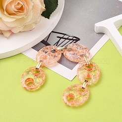 Handmade Crackle Acrylic Coffee Bean Chains&nbsp;AJEW-JB00836-01