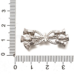 925 Sterling Silver Micro Pave Clear Cubic Zirconia Fold Over Clasps&nbsp;STER-B006-09P