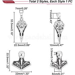 2Pcs 2 Style 316 Surgical Stainless Steel Pendants&nbsp;STAS-UN0039-75