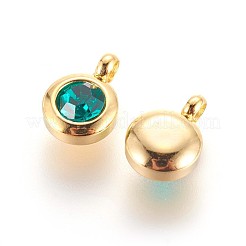 304 Stainless Steel Rhinestone Charms&nbsp;X-STAS-P237-10G-12