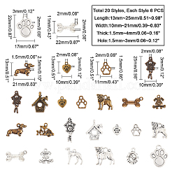 120Pcs 20 Styles Tibetan Style Alloy Pendants&nbsp;TIBE-PH0002-03