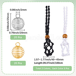 6Pcs 2 Colors Adjustable Braided Waxed Cord Macrame Pouch Necklace Making&nbsp;FIND-SC0023-88