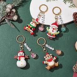 4Pcs 4 Styles Christmas Theme PVC Plastic Keychain&nbsp;KEYC-JKC00941