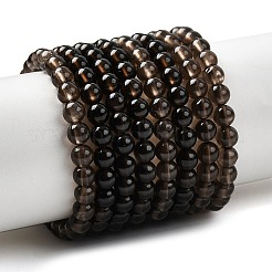 Natural Smoky Quartz Round Beads Strands&nbsp;G-E329-4mm-38