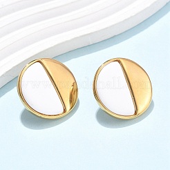 Flat Round 304 Stainless Steel Stud Earrings&nbsp;EJEW-C142-04G-02