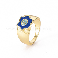 Alloy Enamel Wide Band Rings&nbsp;RJEW-N034-008-RS