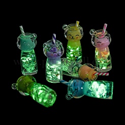 Transparent & Luminous Acrylic with Polymer Clay Pendants&nbsp;X-TACR-G046-01