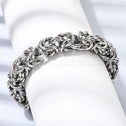 201 Stainless Steel Byzantine Chains Chain Bracelets for Women Men&nbsp;STAS-T077-18P