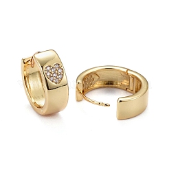 Brass Micro Pave Clear Cubic Zirconia Huggie Hoop Earrings&nbsp;ZIRC-H109-04G