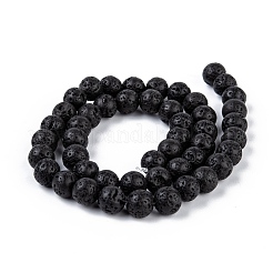 Natural Lava Rock Stone Bead Strands&nbsp;X-G-R193-18-8mm