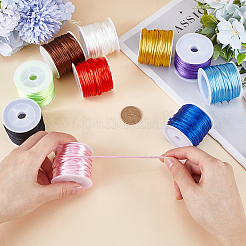 10 Rolls 10 Colors Nylon Satin Rattail Cords&nbsp;NWIR-SC0001-09
